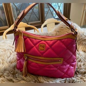 Dooney & Bourke Spicy Pink Quilted Leather Shoulder Bag (EXCELLENT CONDITION)